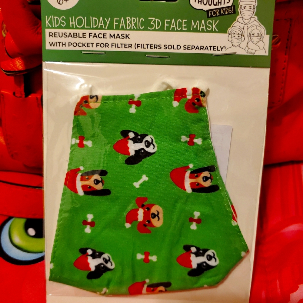 Kids holiday fabric 3d face mask